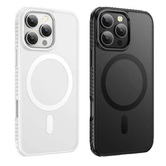 Cover magnetica per iPhone 15 Pro, custodia opaca in PC+TPU con protezione per le