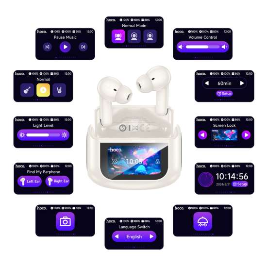 Hoco EQ21 TWS ANC+ENC Earbuds description image